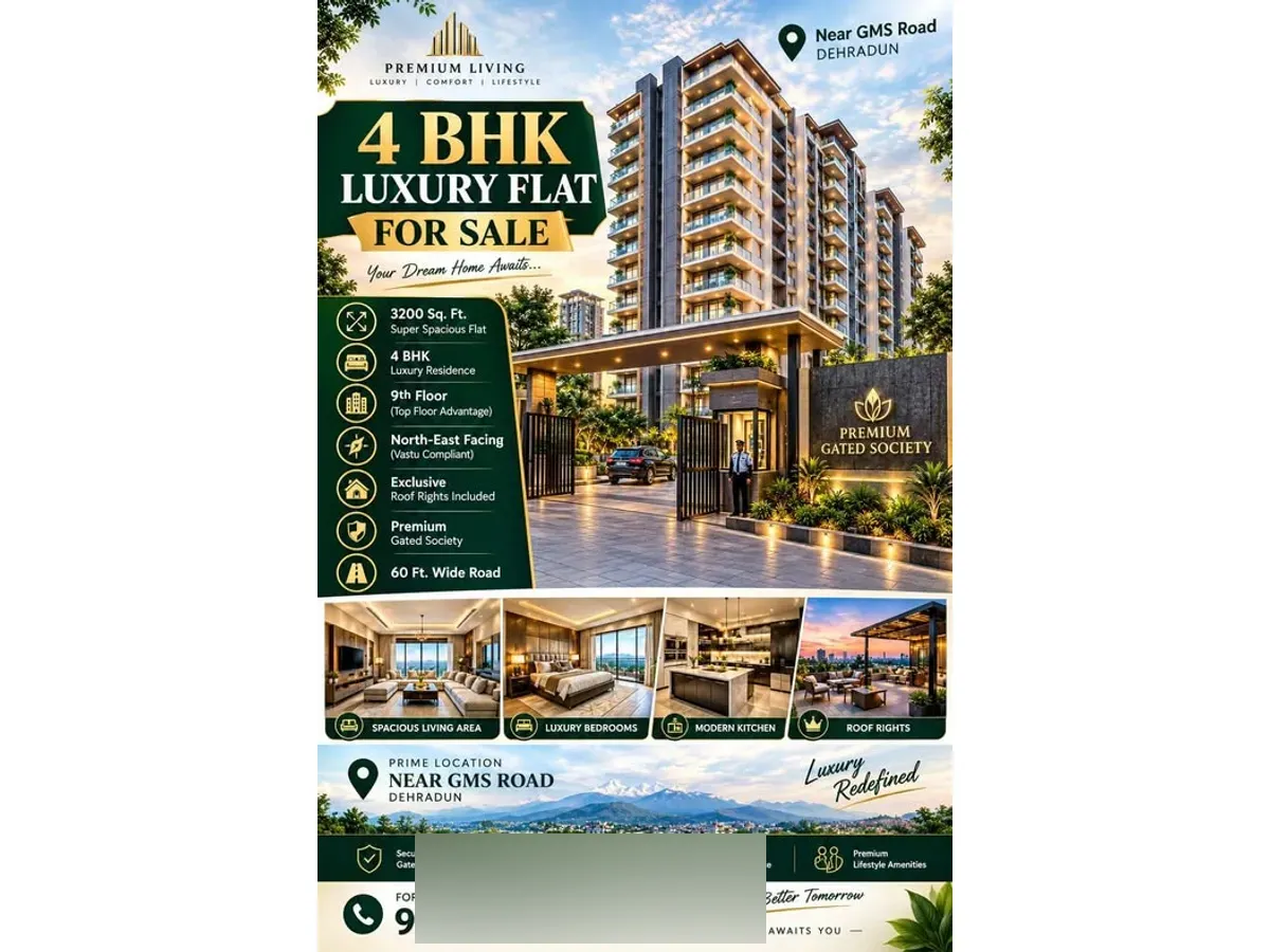 Spacious 3200 sqft Flat for Sale Near GMS Road, Dehradun