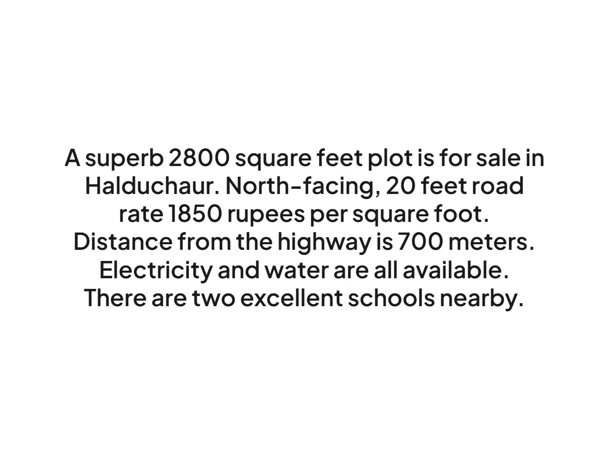 Prime 2800 sqft North-Facing Land for Sale in Halduchaur Haldwani