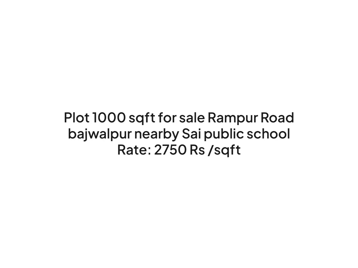 1000 sqft Residential Land for Sale on Rampur Road Haldwani