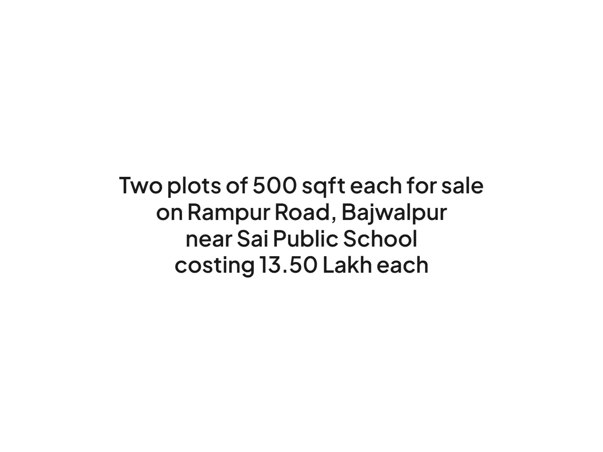Prime 500 sqft Land Plots for Sale on Rampur Road Haldwani