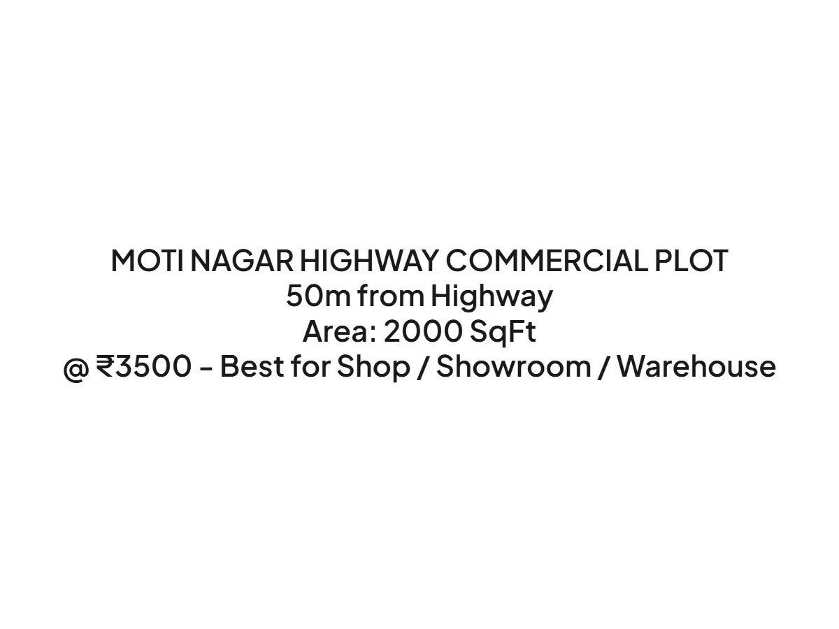 Prime Commercial Land for Sale on Moti Nagar Highway Haldwani