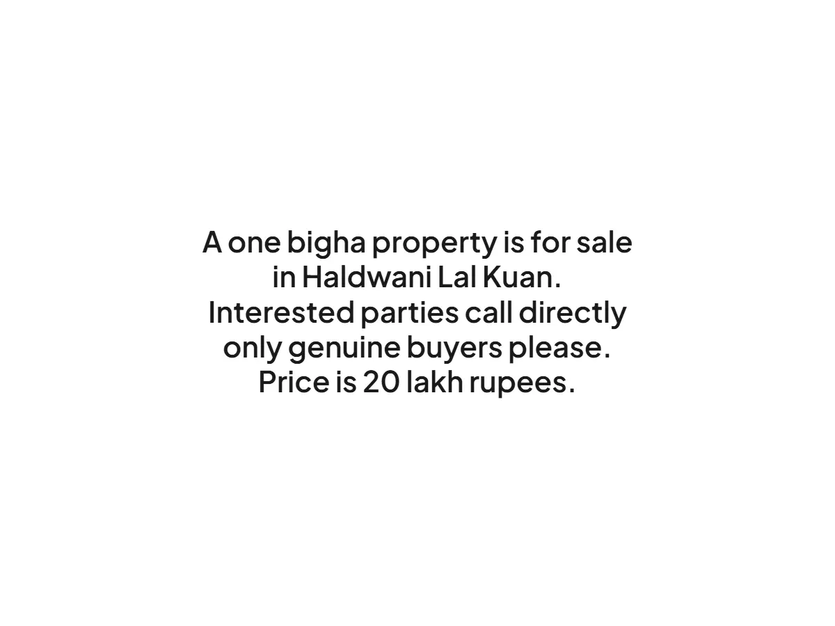 Prime 1 Bigha Land for Sale in Haldwani Lal Kuan