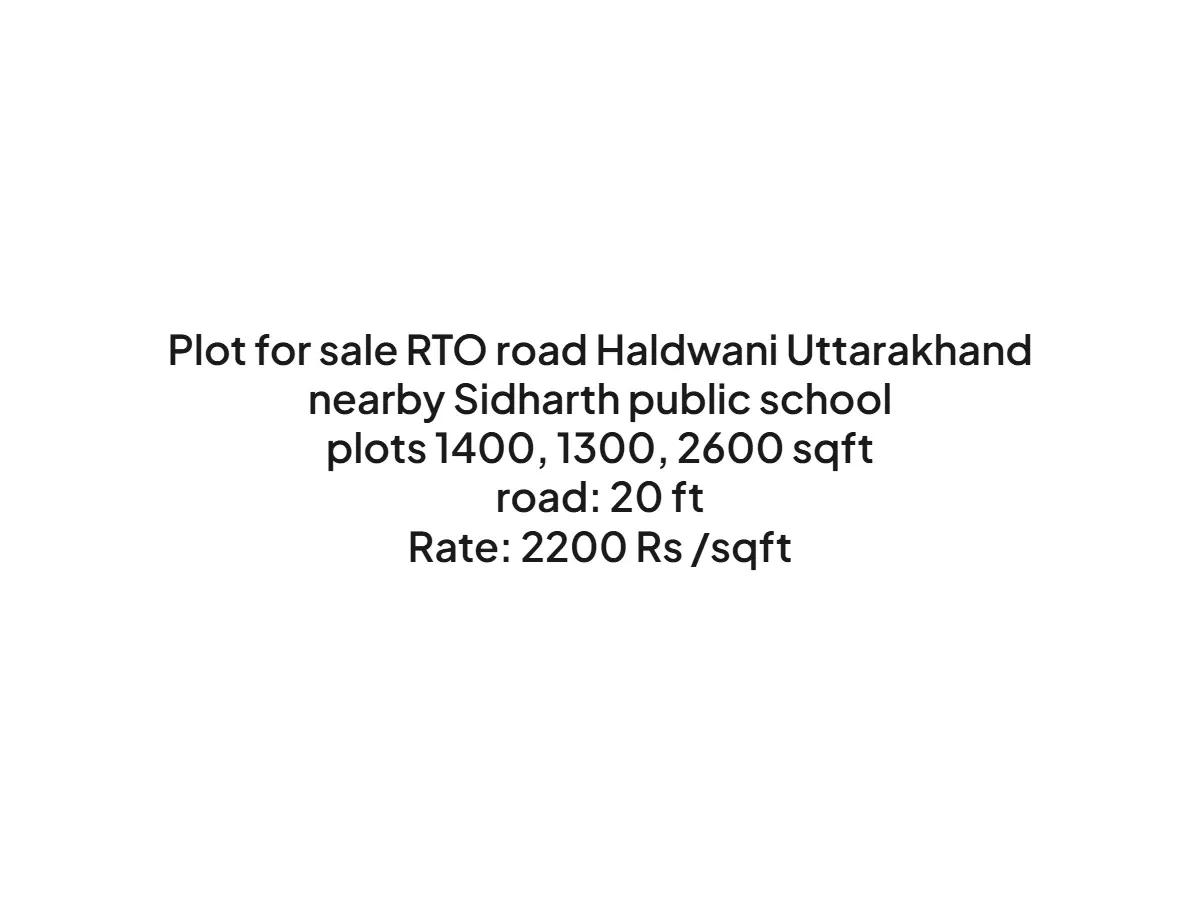 Prime Land for Sale on RTO Road, Haldwani