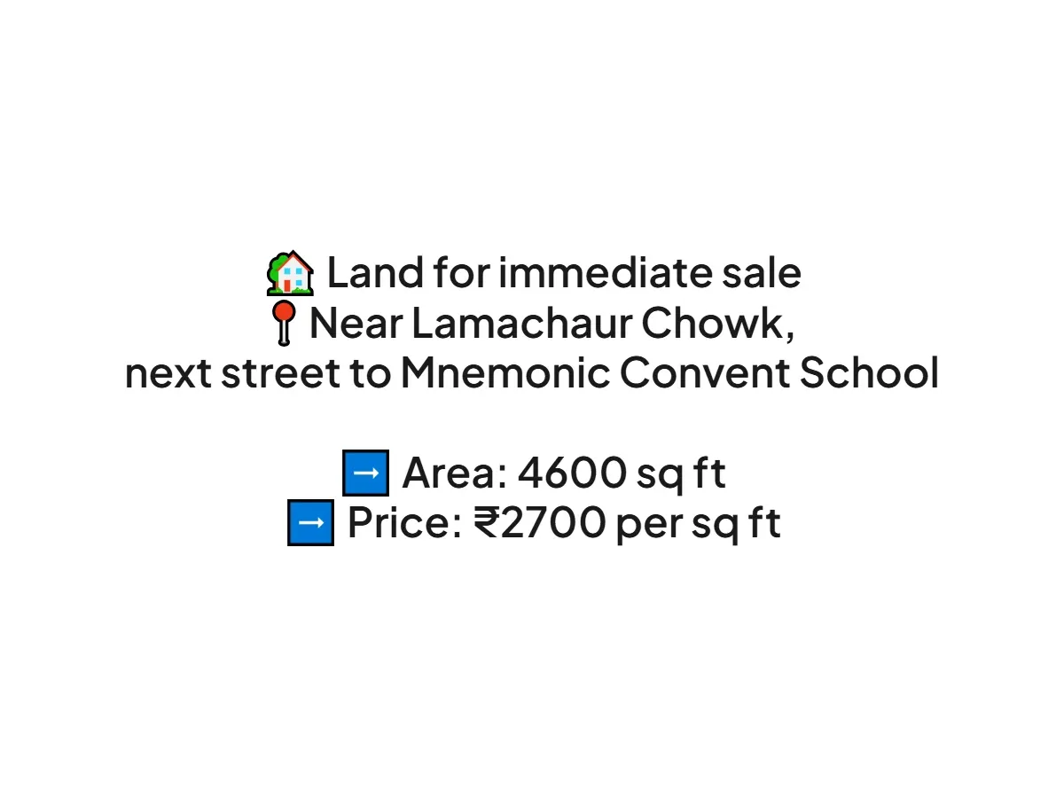 Prime 4600 sqft Land for Sale near Mnemonic Convent School Haldwani