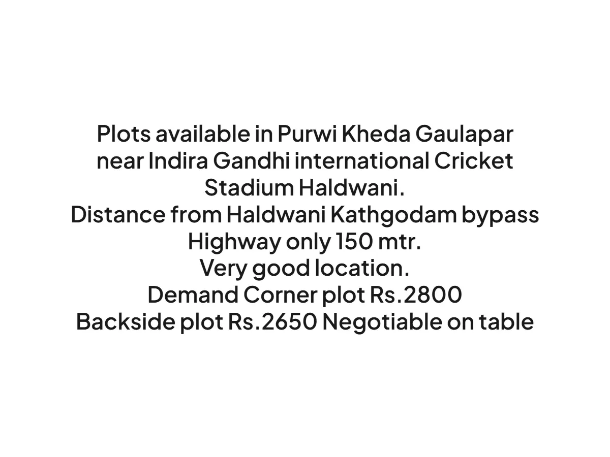 Prime Residential Land for Sale near Indira Gandhi Stadium Haldwani