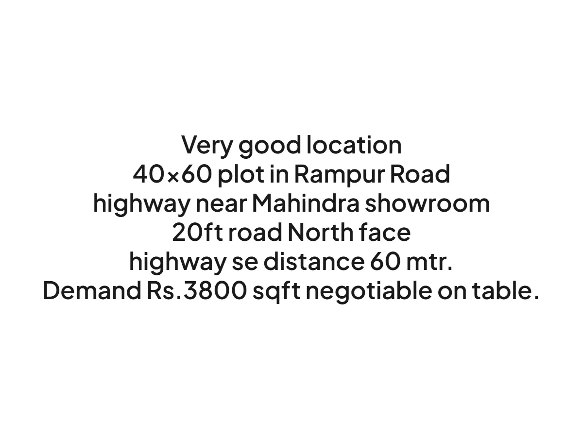 Prime 2400 sqft Land for Sale on Rampur Road Haldwani