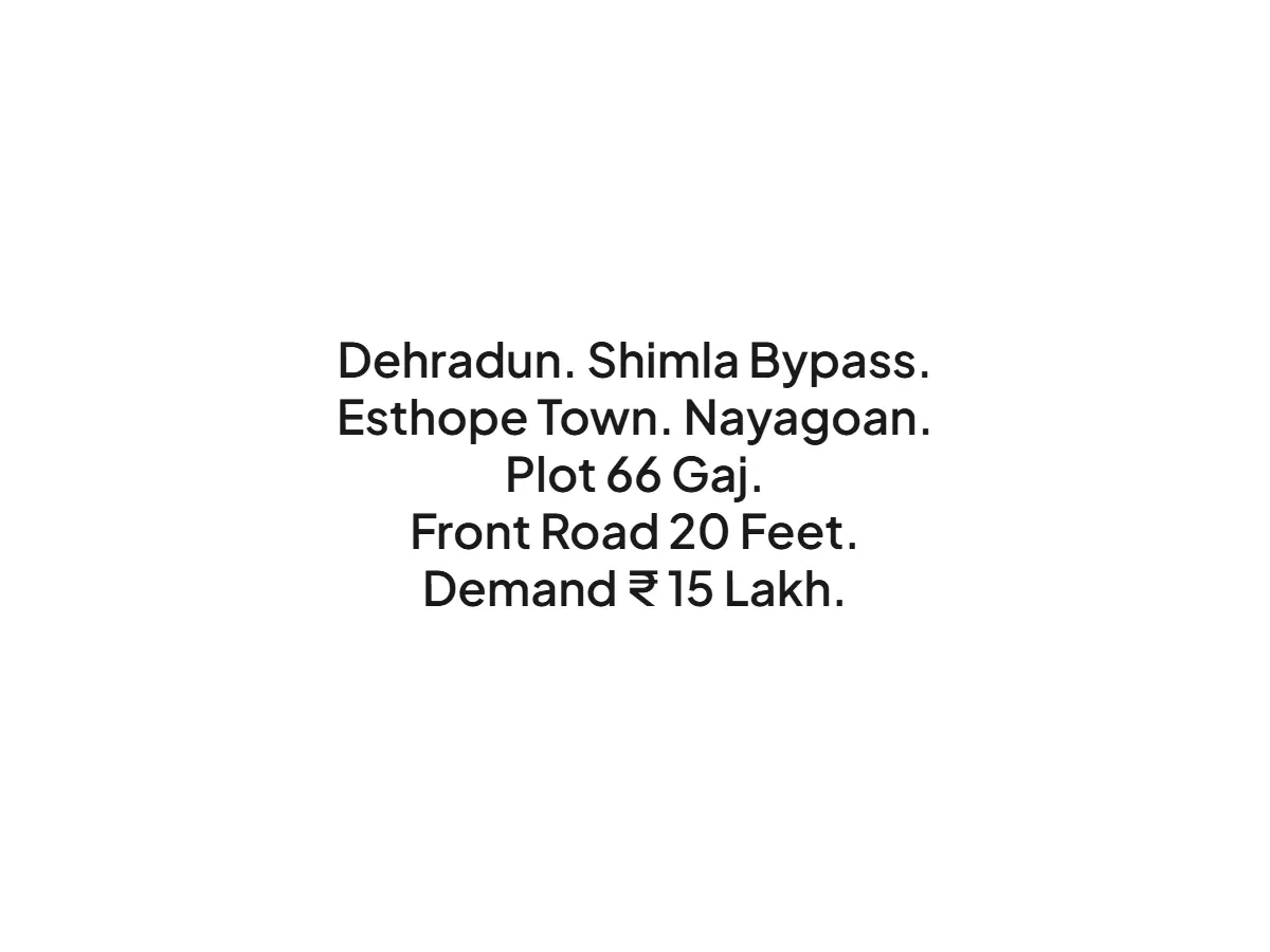 Prime 66 Gaj Land for Sale in Shimla Bypass Dehradun