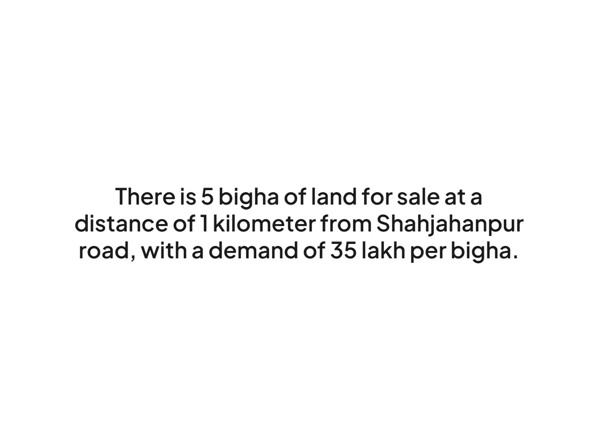 Prime 5 Bigha Land for Sale Near Shahjahanpur Road Bareilly