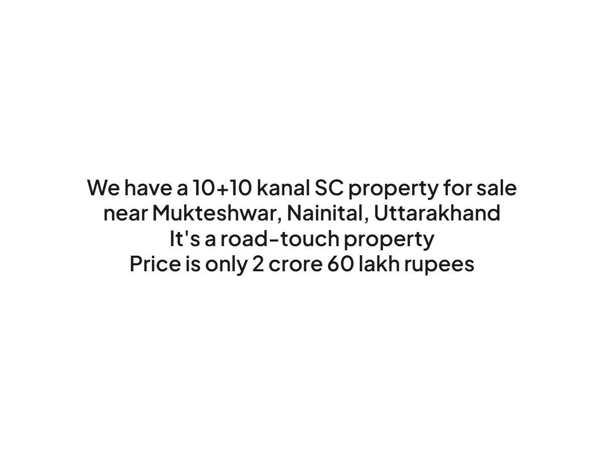 Prime 20 Nali Land for Sale Near Mukteshwar Nainital