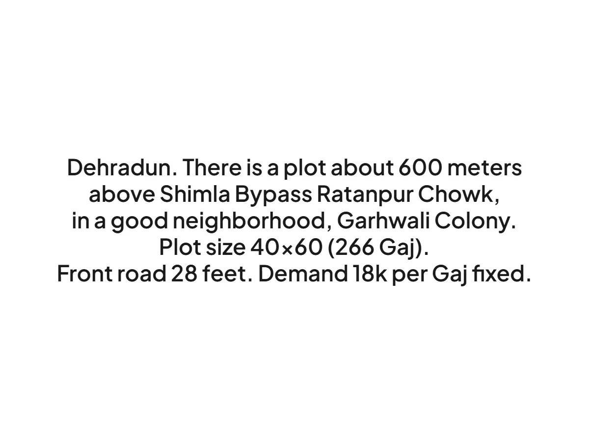 Prime 266 Gaj Land for Sale Near Shimla Bypass Dehradun