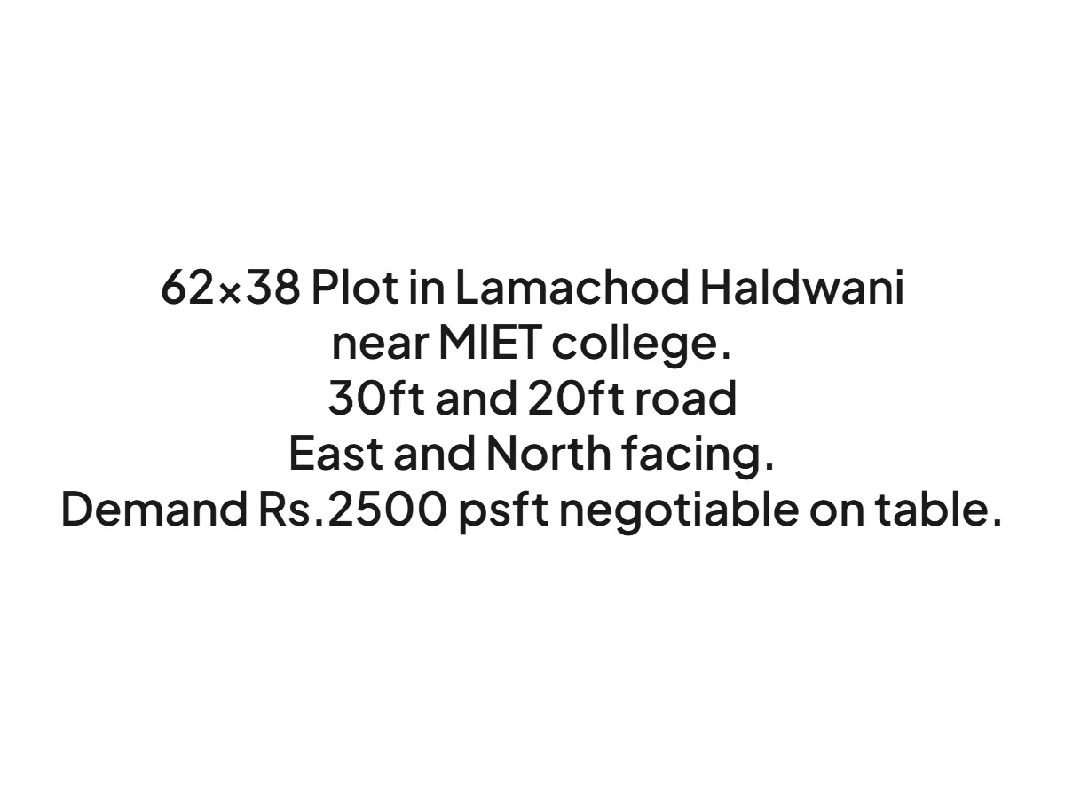 Prime 2356 sqft Land for Sale Near MIET College Haldwani
