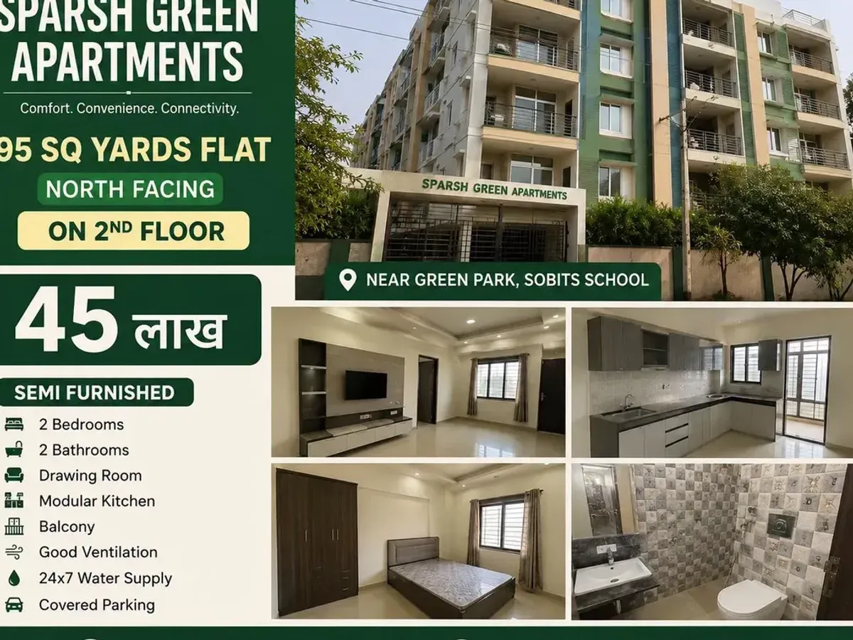 Spacious 2BHK Flat for Sale Near Green Park, Bareilly