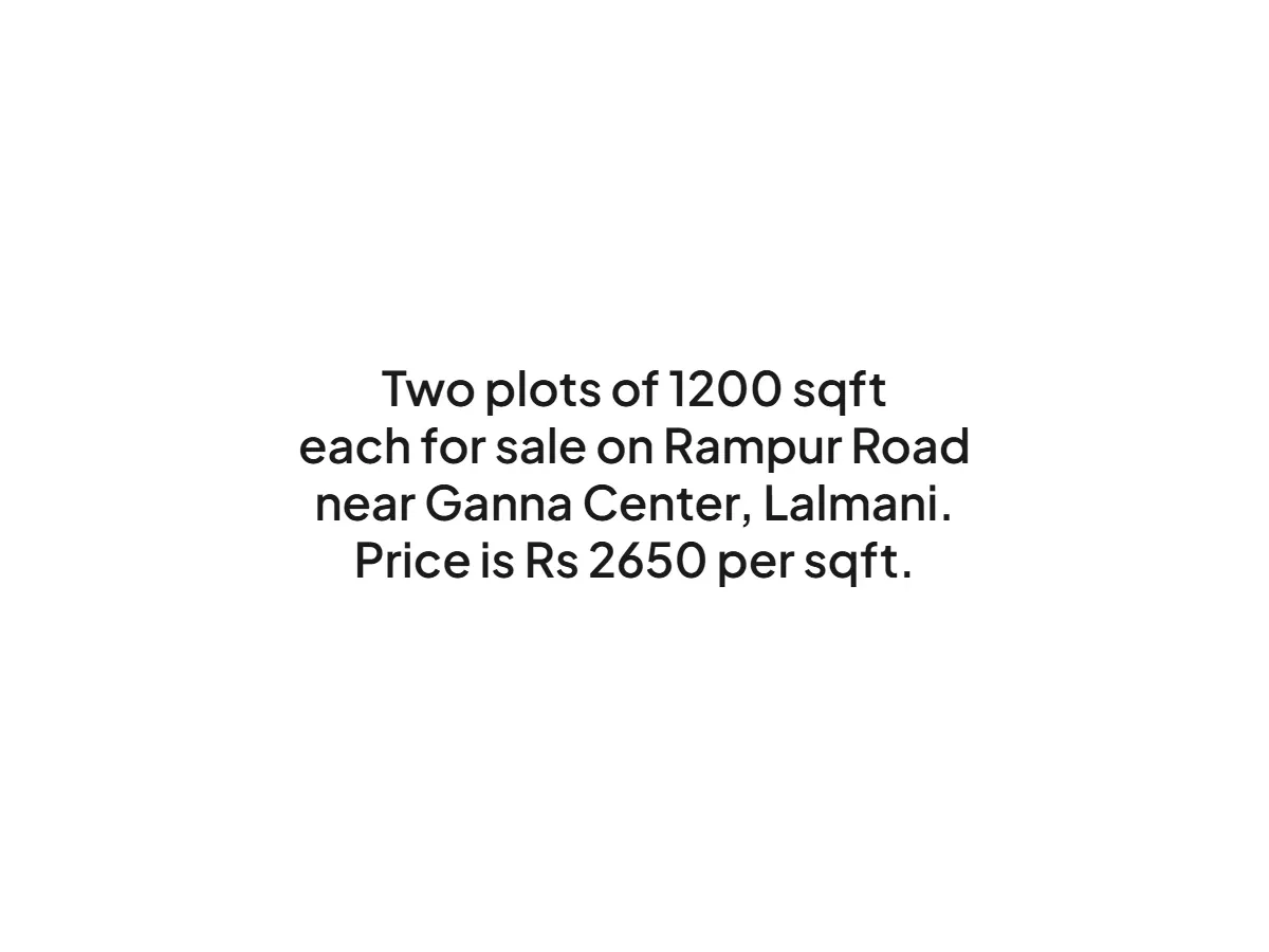 Prime 1200 sqft Land Plots for Sale on Rampur Road Haldwani