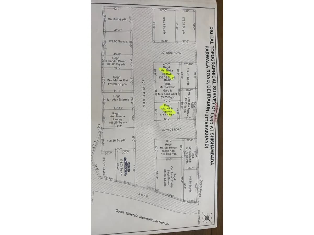 Prime 133 Gaj Land for Sale on Shimla Bypass Road, Dehradun