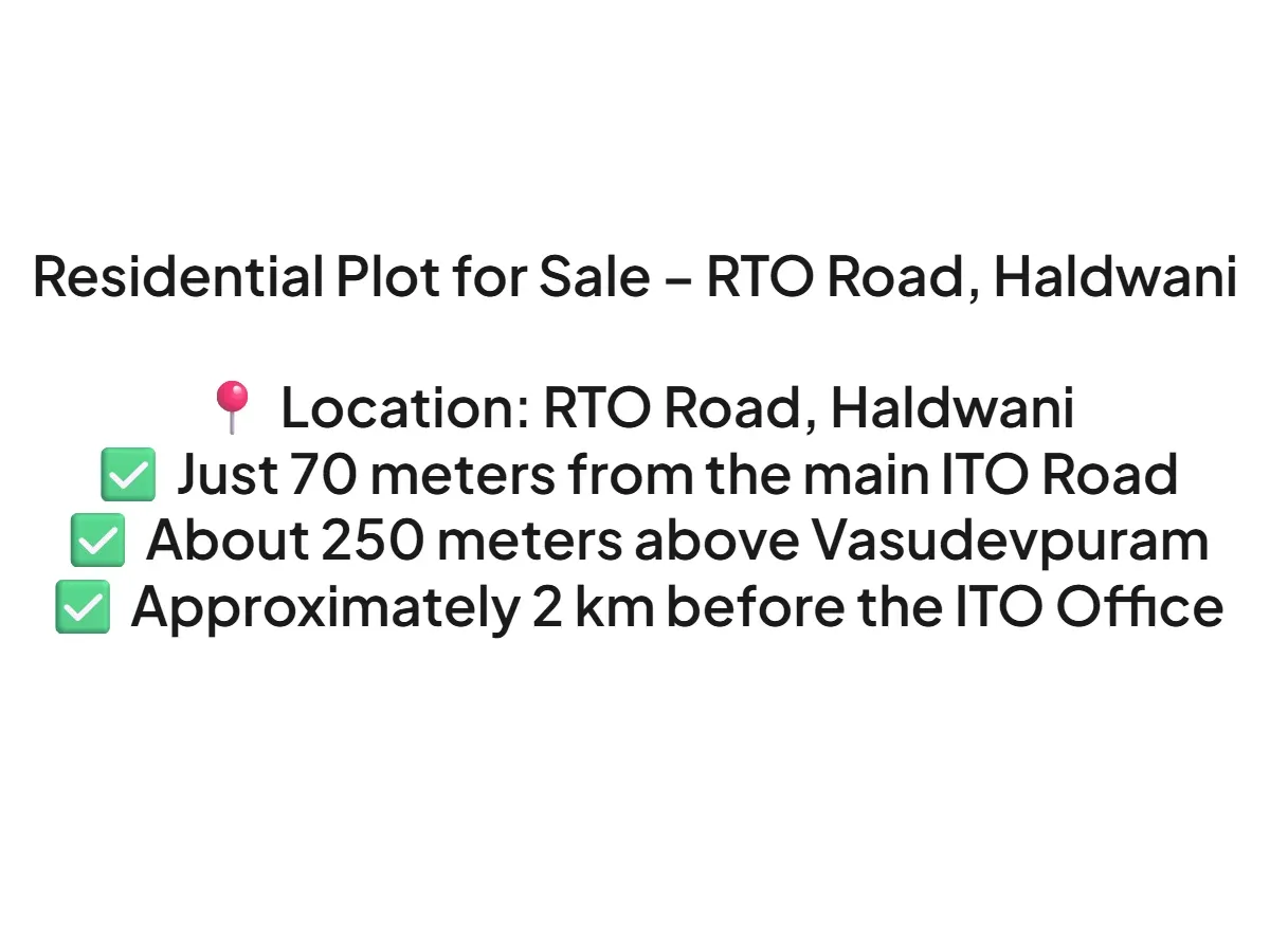 Prime Residential Land for Sale on RTO Road, Haldwani