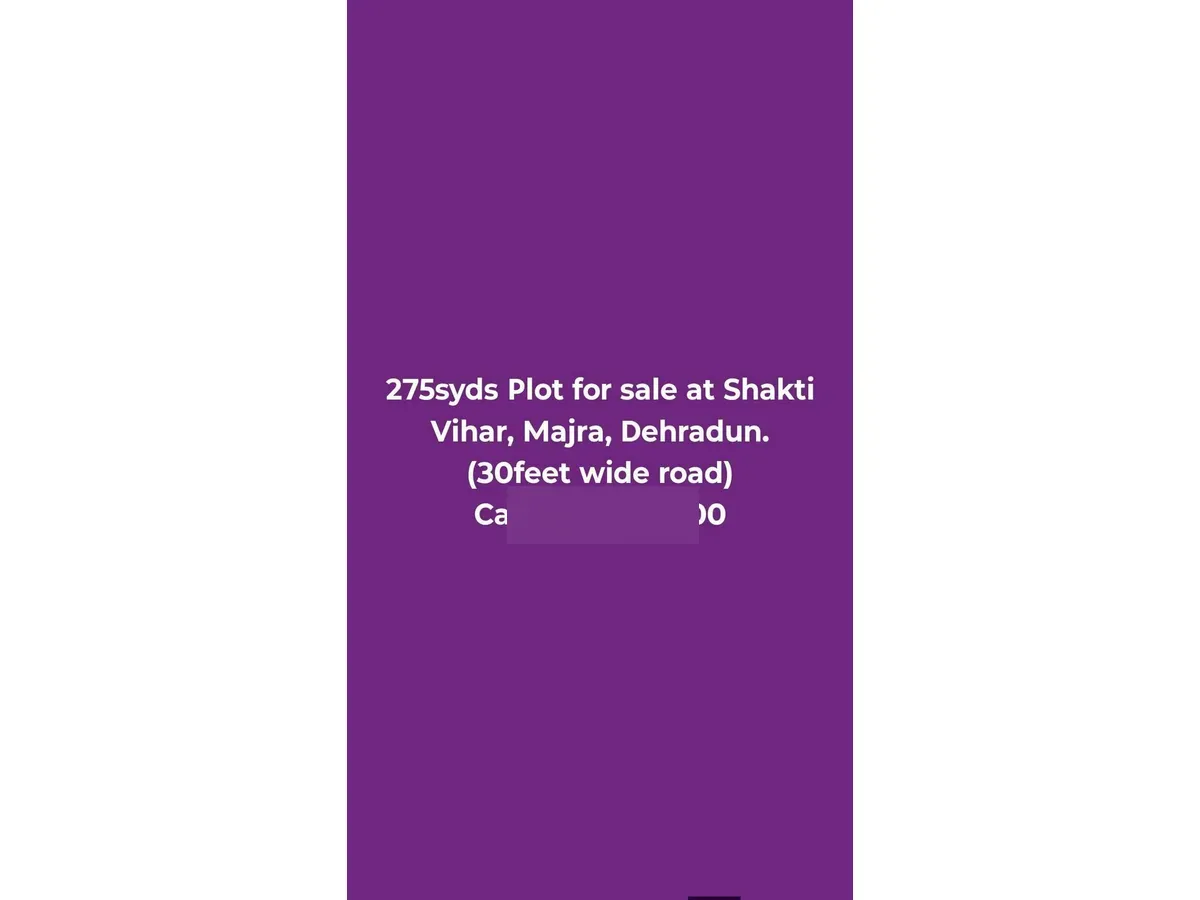 Prime 275 Sq Yard Land for Sale in Majra, Dehradun