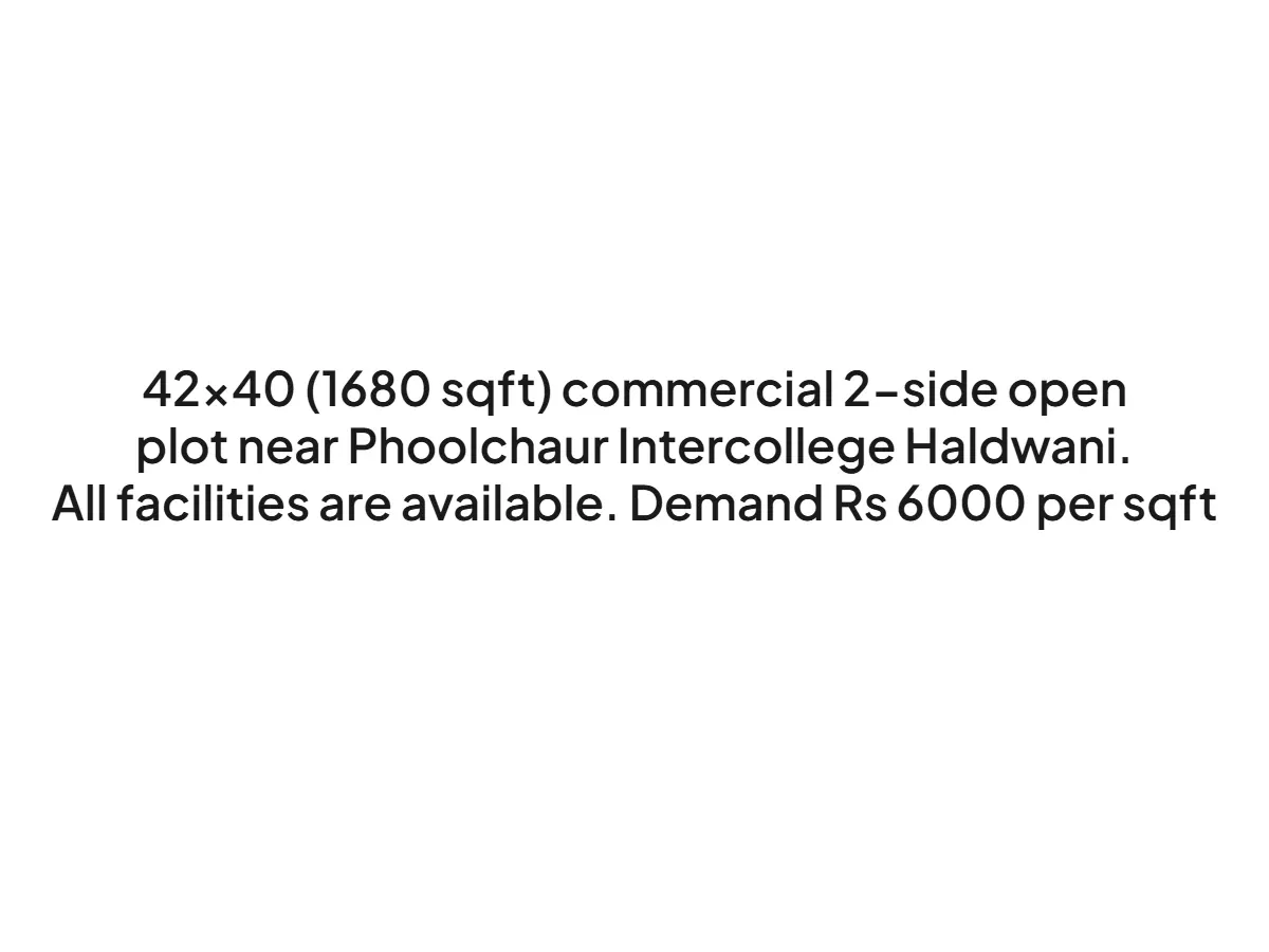 Prime 1680 sqft Commercial Land for Sale in Haldwani
