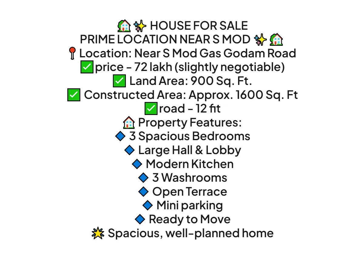 Spacious 3BHK House for Sale in Gas Godam Road Haldwani