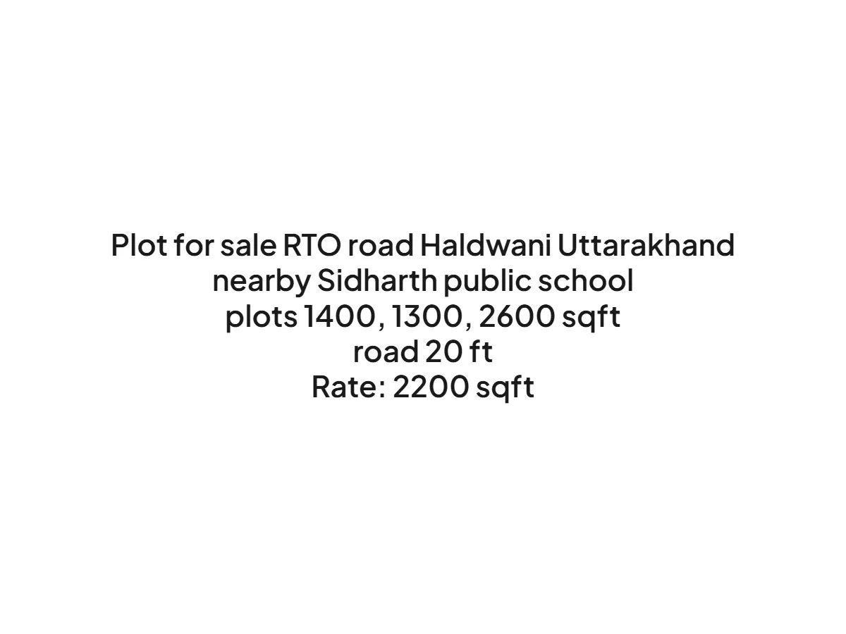 Prime 2600 sqft Land for Sale on RTO Road Haldwani