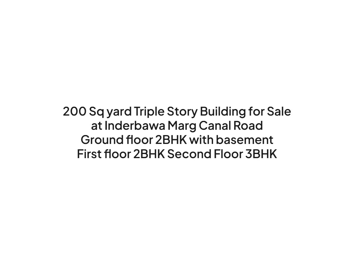Triple Story House for Sale on Inderbawa Marg Canal Road Dehradun