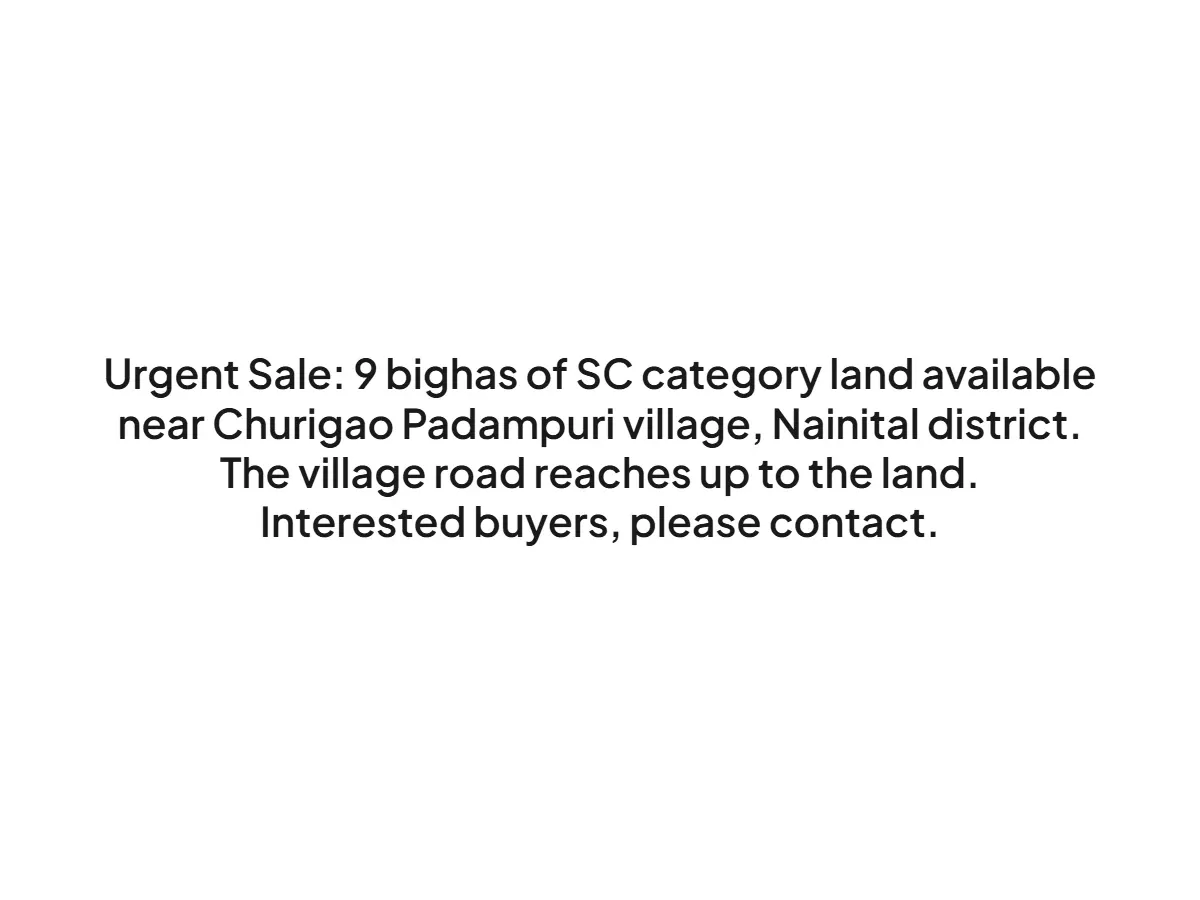 Urgent Sale: 9 Nali Land Near Churigaoon, Nainital
