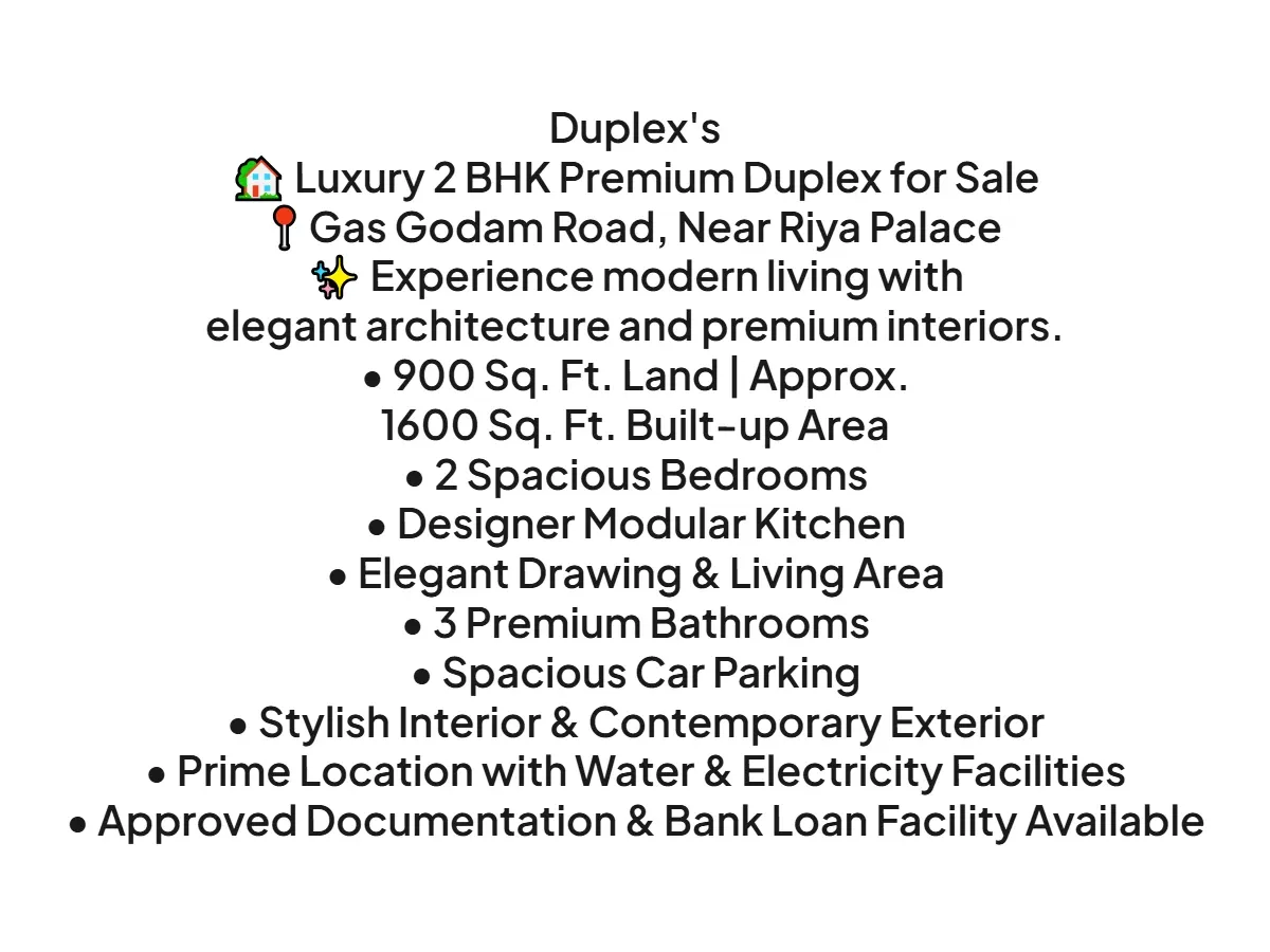 Luxury 2 BHK Duplex for Sale on Gas Godam Road Haldwani