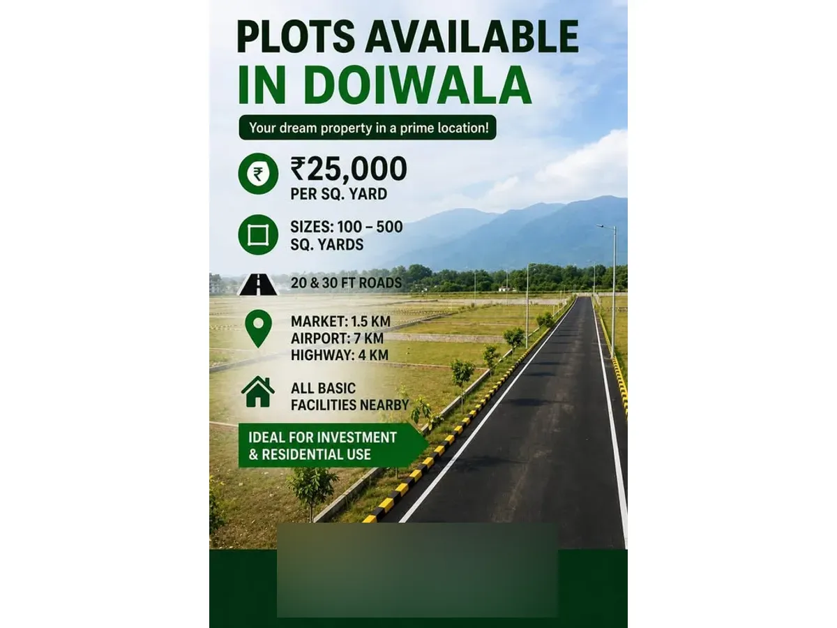 Prime Land for Sale in Doiwala Dehradun at ₹25000 per Gaj