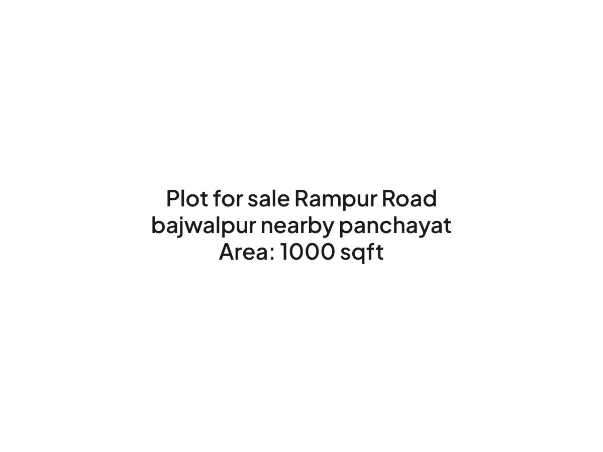 Prime 1000 sqft Land for Sale on Rampur Road Haldwani