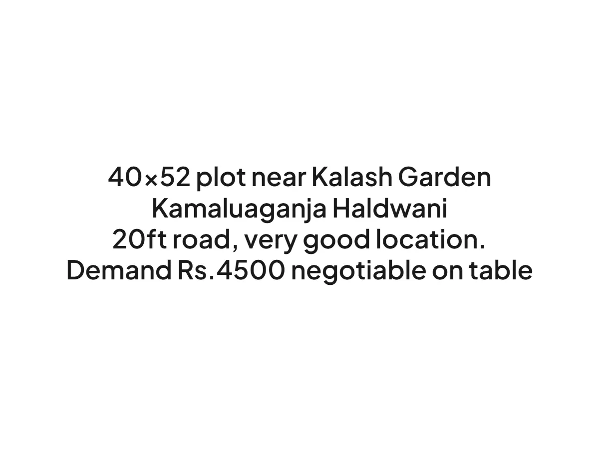 Prime 2080 sqft Land for Sale in Kalash Garden Haldwani