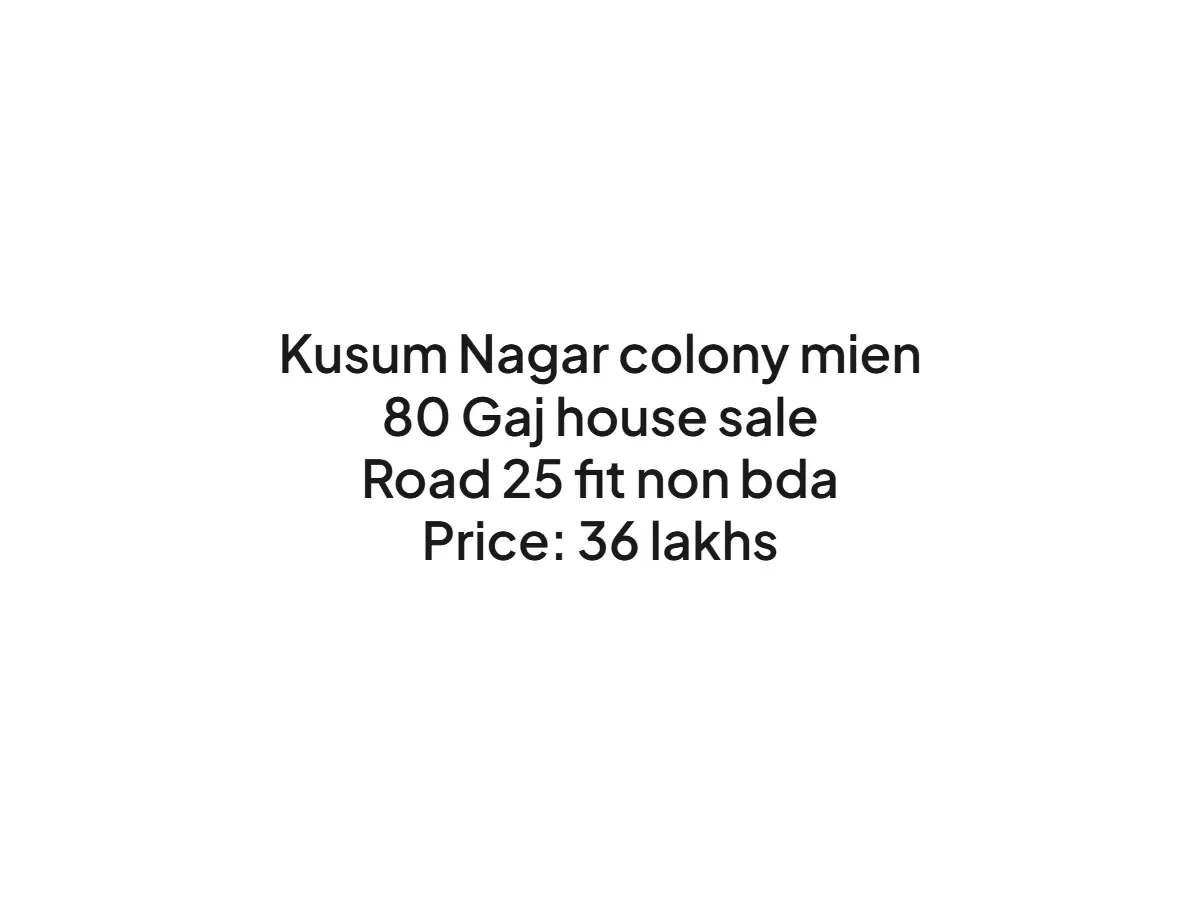 80 Gaj House for Sale in Kusum Nagar, Bareilly