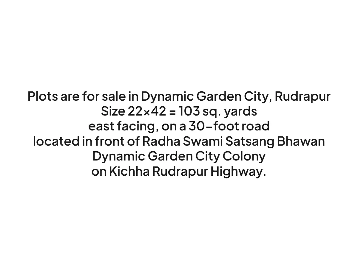 East Facing Plots for Sale in Dynamic Garden City Rudrapur