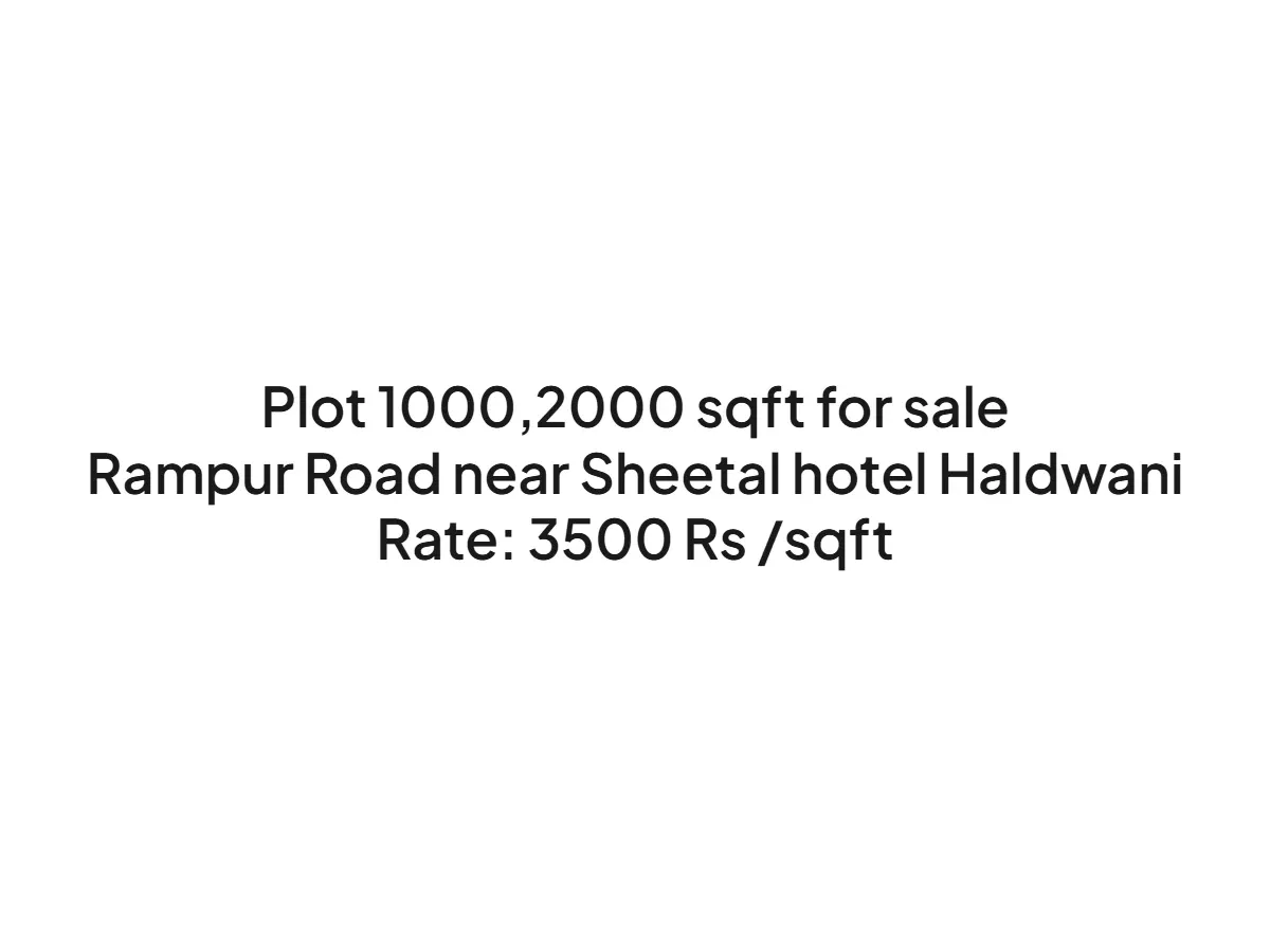 Prime Land for Sale on Rampur Road Haldwani at 3500 Rs/sqft