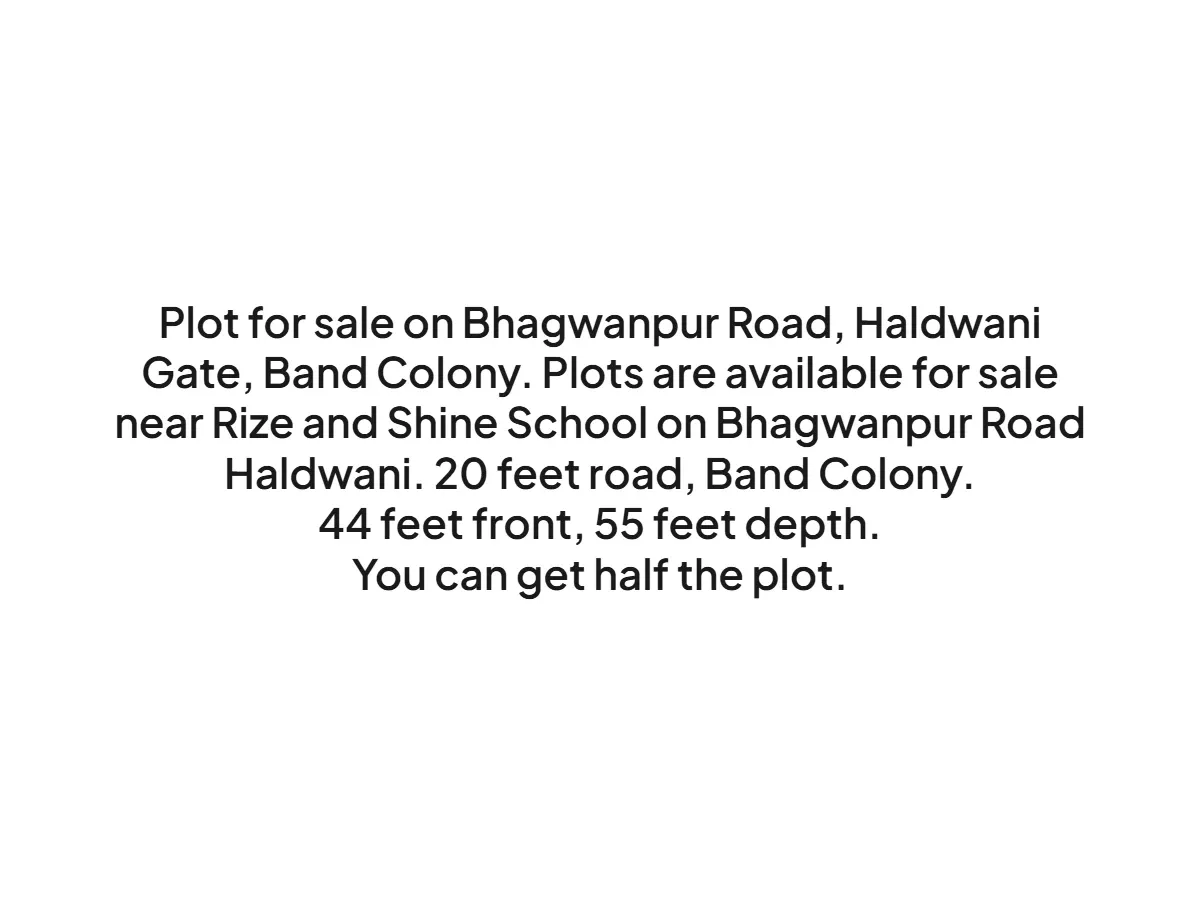 Prime Land for Sale on Bhagwanpur Road, Haldwani