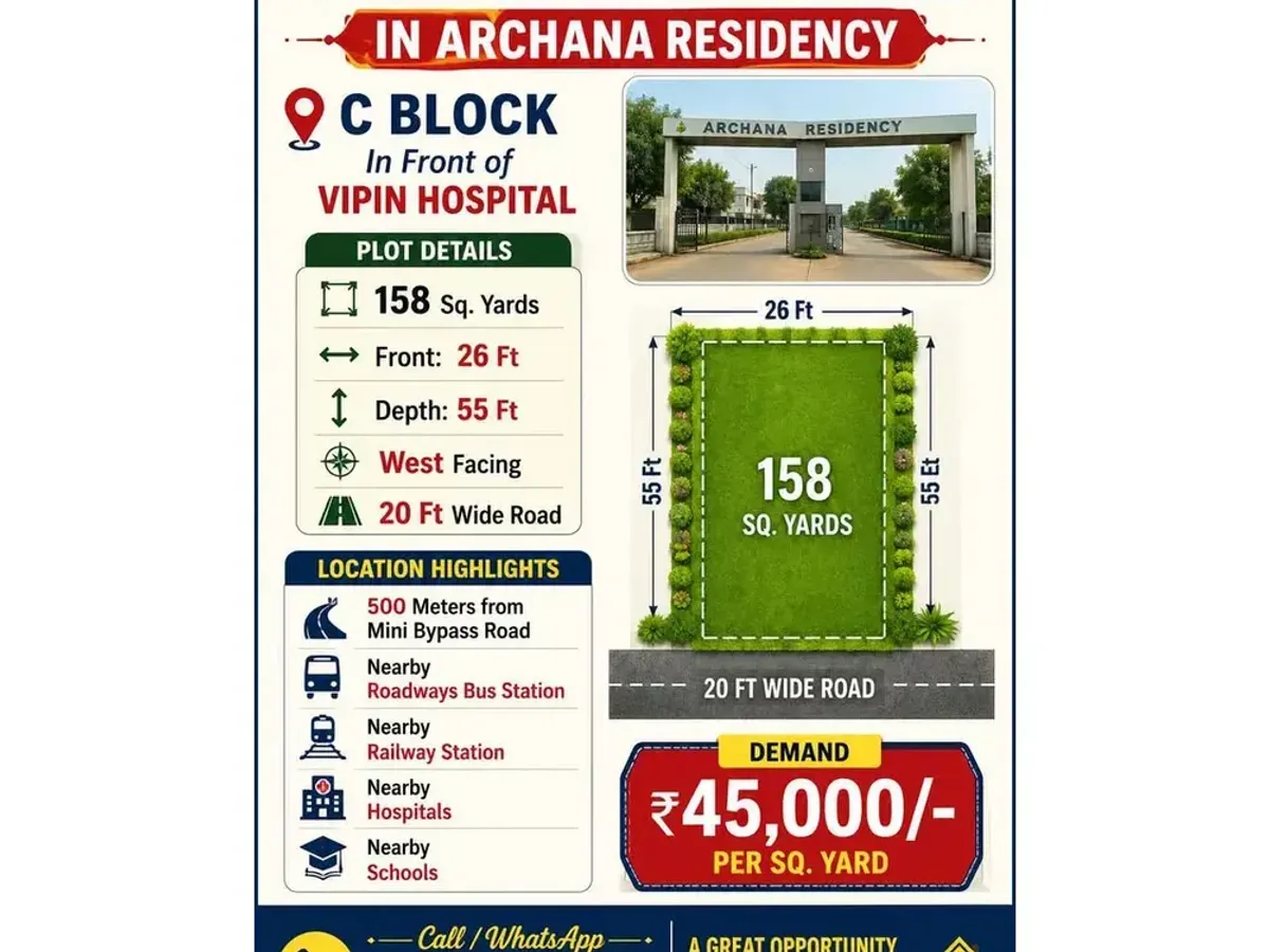 Prime Land for Sale in Archana Residency Bareilly 158 Sq Yards