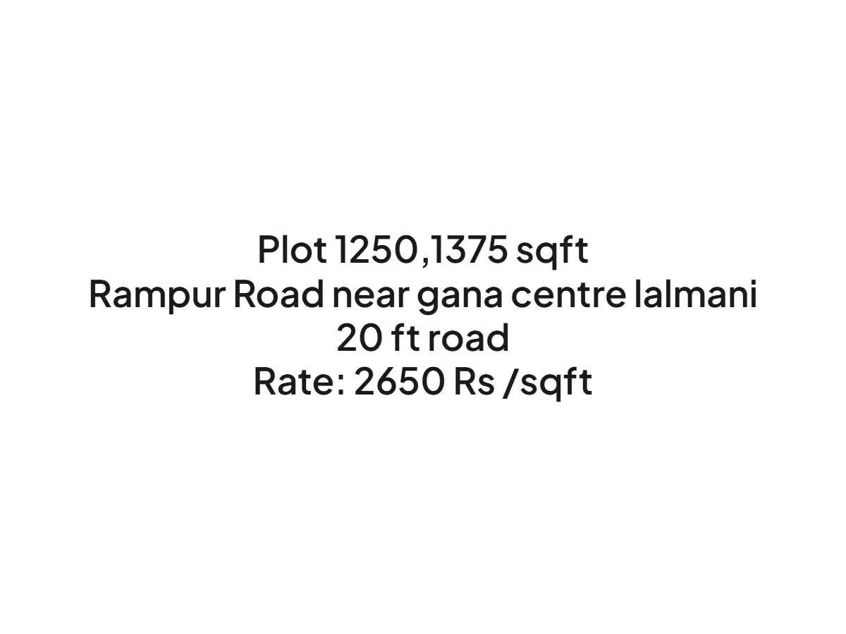 Prime 1250 sqft Land for Sale on Rampur Road Haldwani