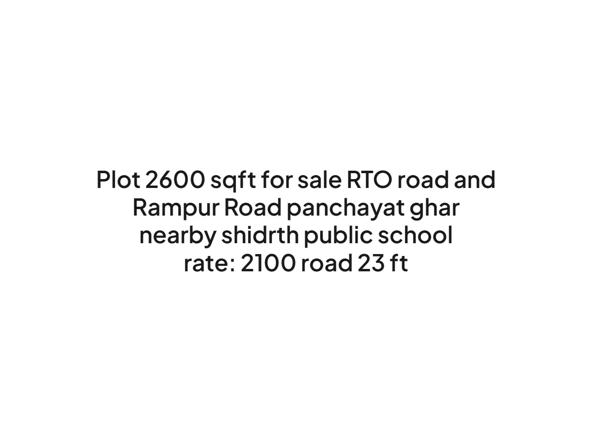 2600 sqft Residential Land for Sale on RTO Road Haldwani