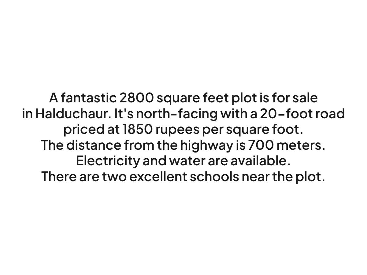 Prime 2800 sqft North-Facing Land for Sale in Halduchaur Haldwani