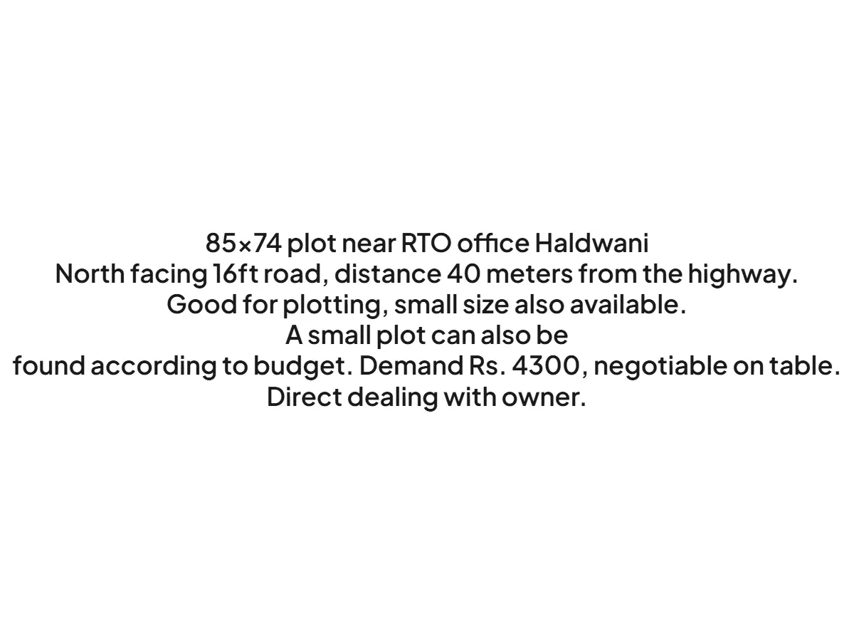 Prime Land for Sale Near RTO Office Haldwani 6290 sqft