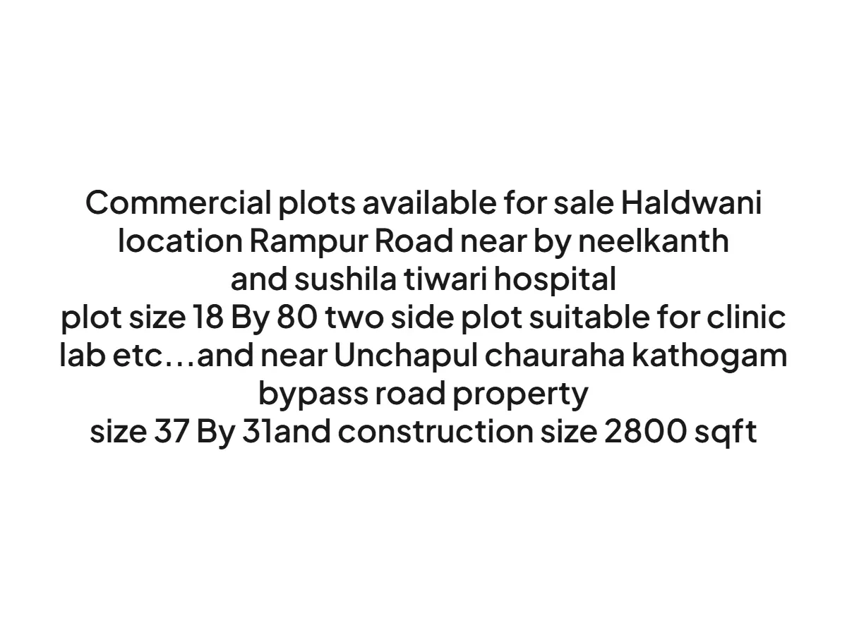 Commercial Land for Sale in Unchapul Haldwani, 2800 sqft