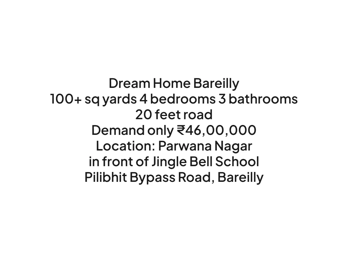 Spacious 4BHK House for Sale in Parwana Nagar, Bareilly