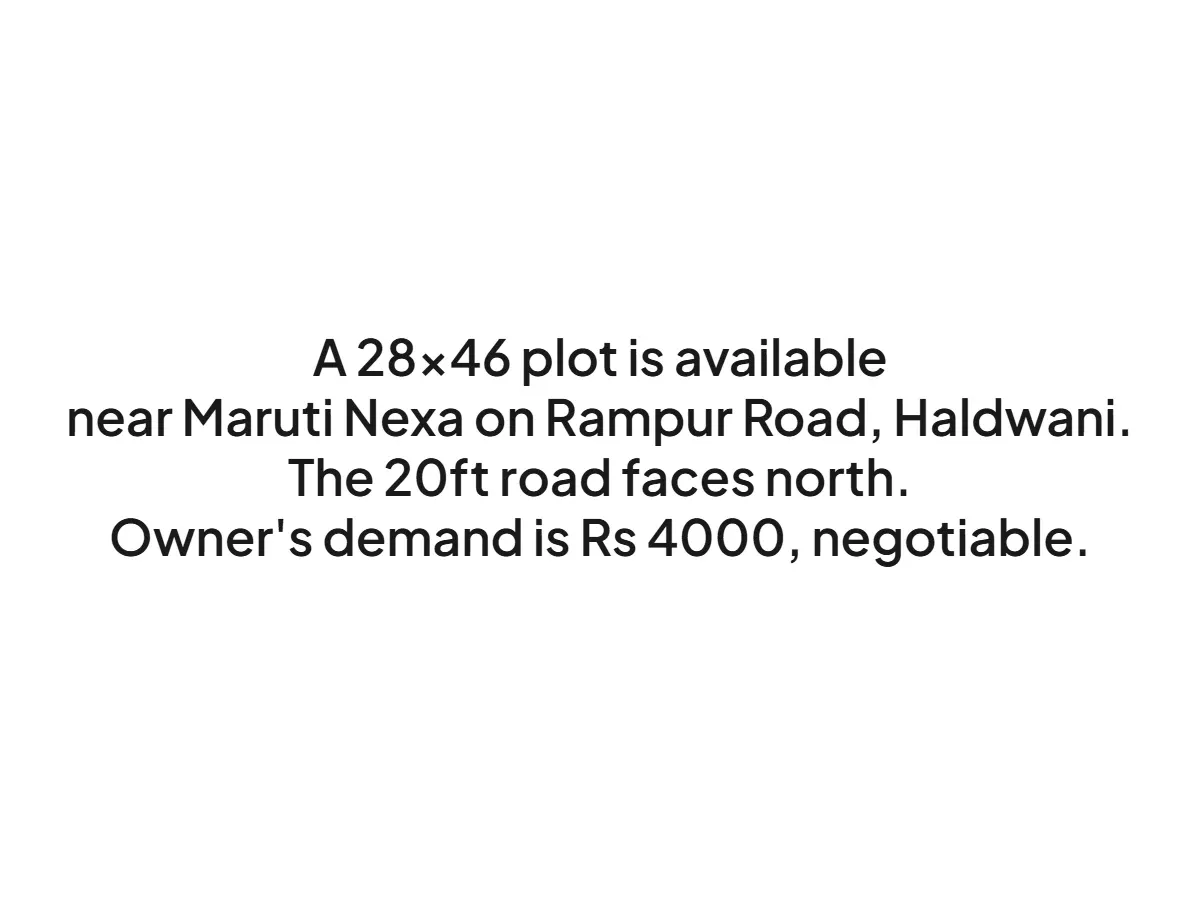 Prime 1288 sqft Land for Sale on Rampur Road Haldwani