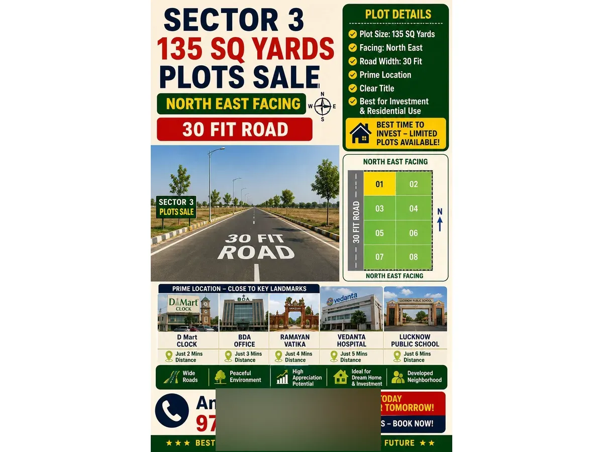 Prime 135 Sq Yard Land for Sale in Sector 3 Bareilly