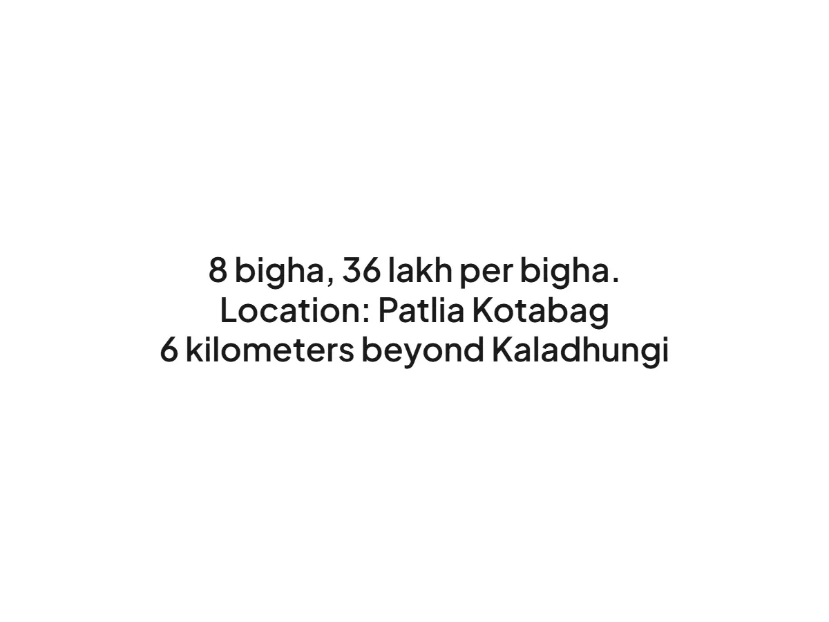 Prime 8 Bigha Land for Sale in Patliya Kotabag Haldwani