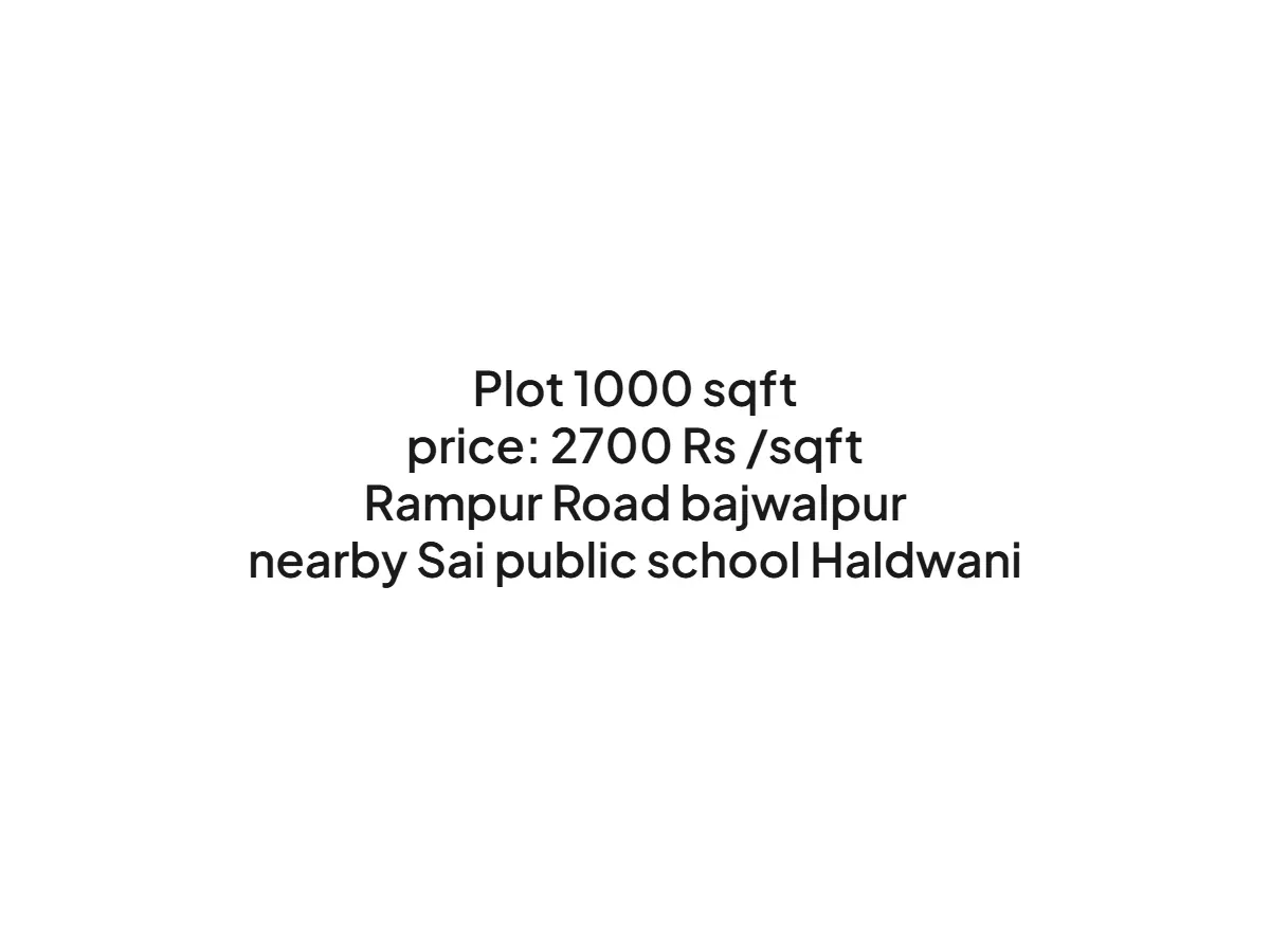Prime 1000 sqft Land for Sale Near Sai Public School Haldwani