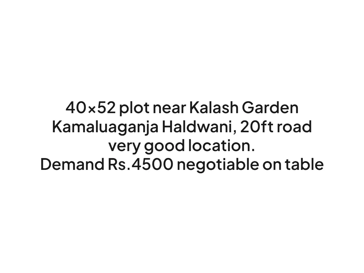 Prime 2080 sqft Land for Sale in Kalash Garden Haldwani