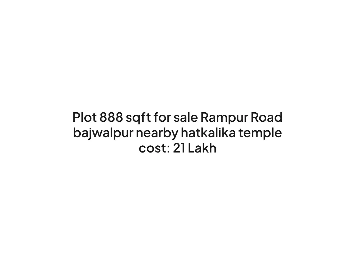 Residential Plot for Sale on Rampur Road Haldwani at 21 Lakh