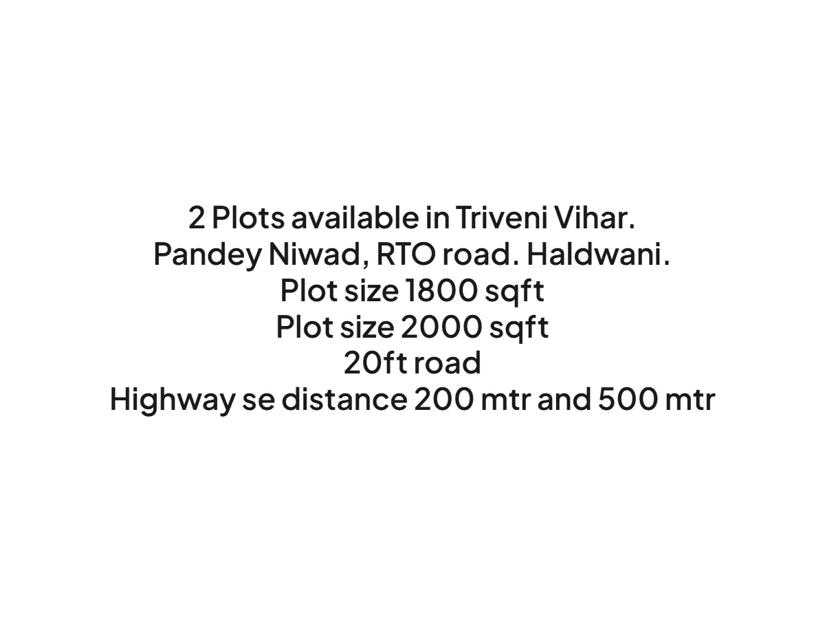 Prime Land for Sale in Triveni Vihar Haldwani 1800 sqft