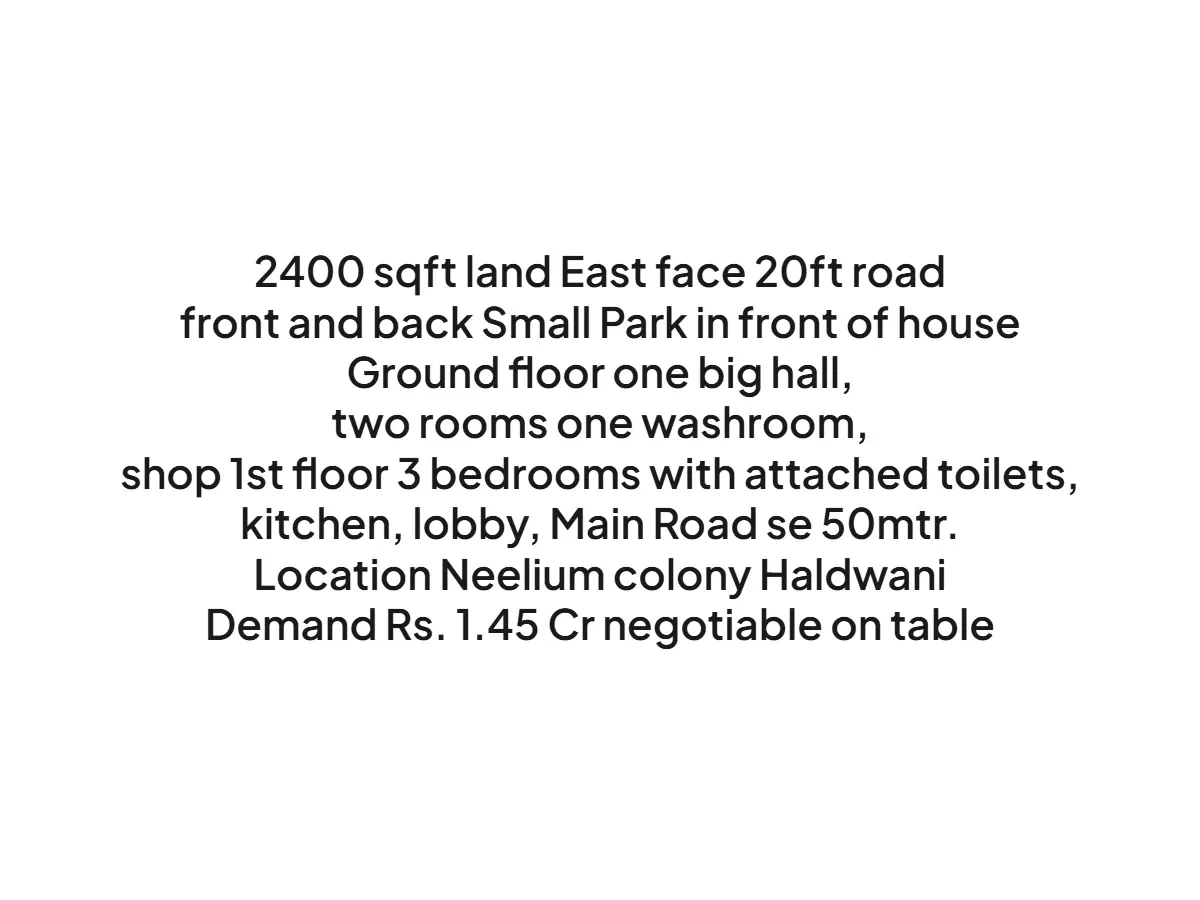 Prime 2400 sqft Land for Sale in Neelium Colony Haldwani
