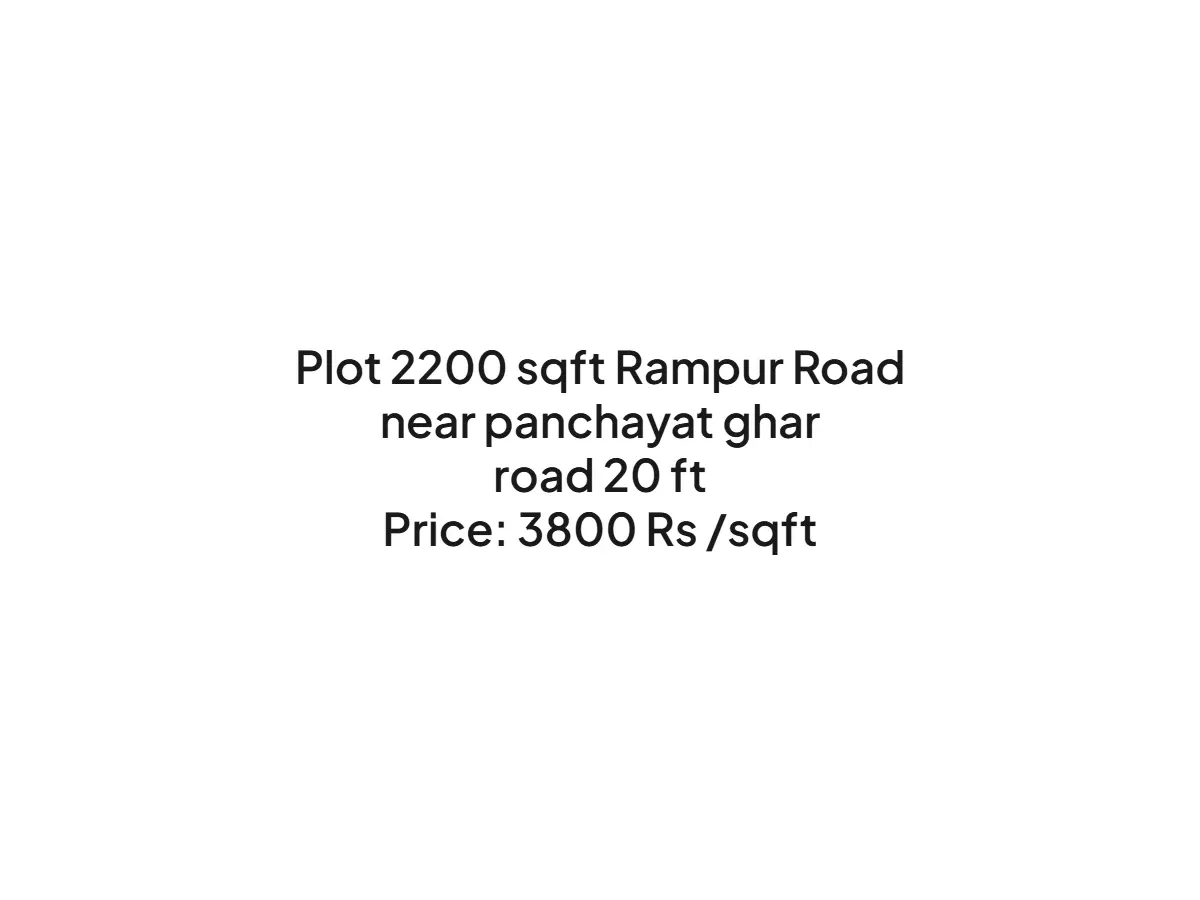 Prime 2200 sqft Land for Sale on Rampur Road Haldwani