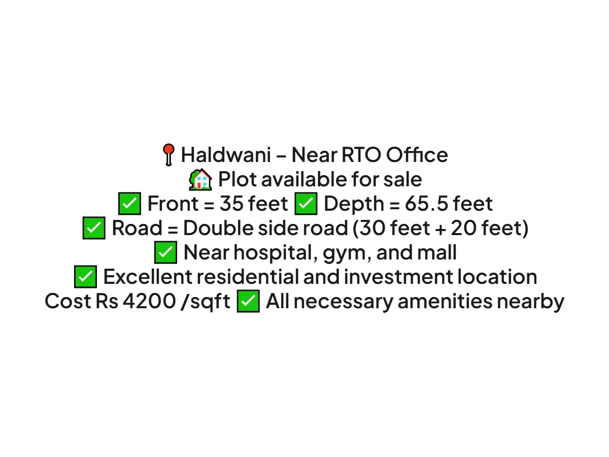 Prime Residential Land for Sale in Haldwani Near RTO Office